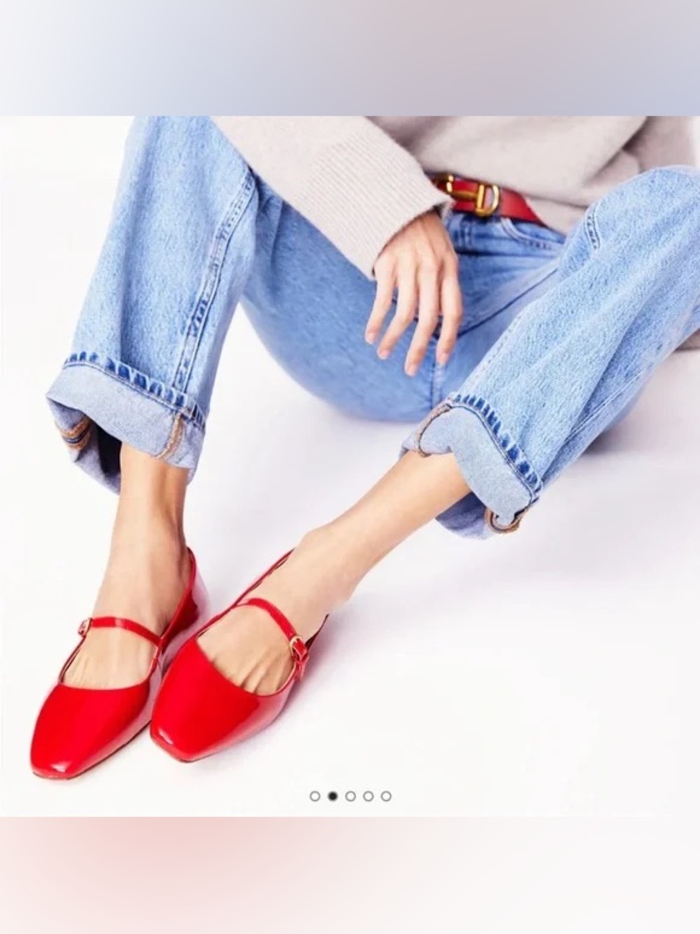 NWT Boden Penelope Red Patent Leather Mary Jane Flats